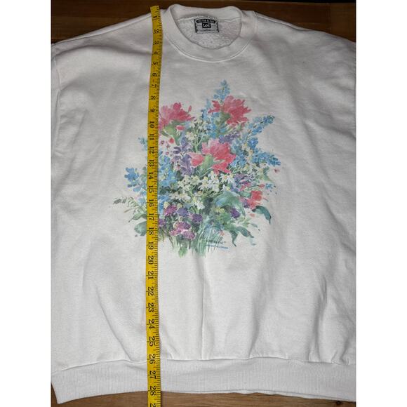 Vintage 90’s Soft As A Grape Cheverie Art Flower Crewneck Size XL - Picture 8 of 12